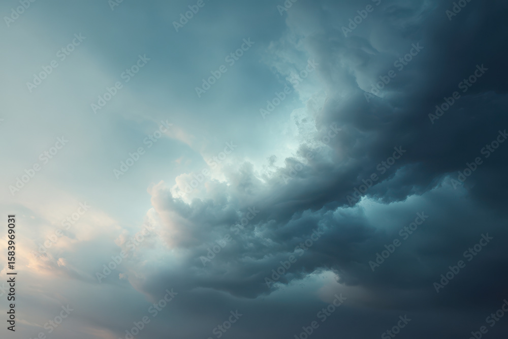 Obraz premium hyperrealistic ultraminimalist photograph of stormy sky essence of natures power