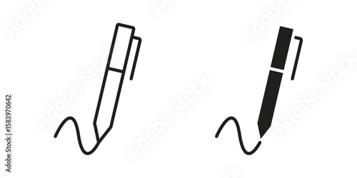 Write icon set line art and glyph design. Eps10