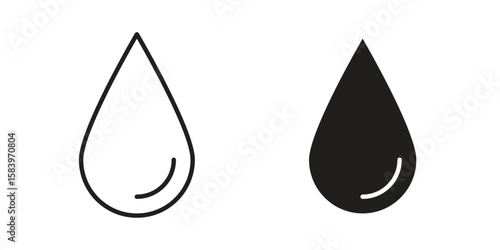 Water drop icon set line art and glyph design. Eps10