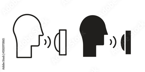 Voice control icon set line art and glyph design. Eps10