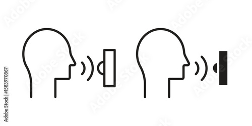 Voice control icon set line art and glyph design. Eps10