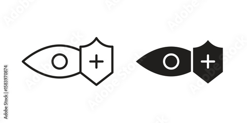 Vision insurance icon set line art and glyph design. Eps10