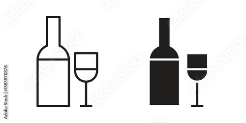 Vodka icon set line art and glyph design. Eps10