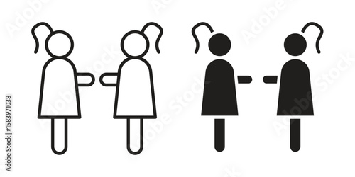 Twin icon set line art and glyph design. Eps10