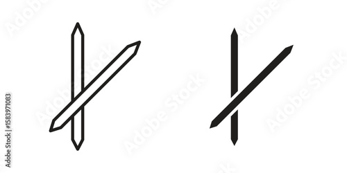Toothpick icon set line art and glyph design. Eps10