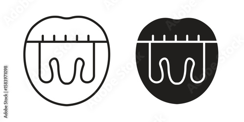 Tonsillitis icon set line art and glyph design. Eps10