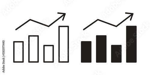 Stagflation icon set line art and glyph design. Eps10