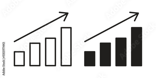 Stagflation icon set line art and glyph design. Eps10