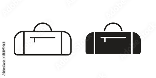 Sports bag icon set line art and glyph design. Eps10