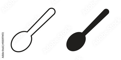 Spoon icon set line art and glyph design. Eps10