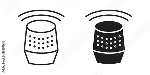 Smart speaker icon set line art and glyph design. Eps10