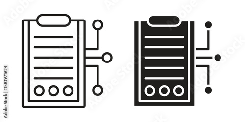 Smart contract icon set line art and glyph design. Eps10
