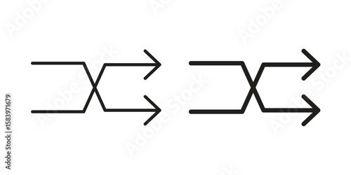 Shuffle icon set line art and glyph design. Eps10