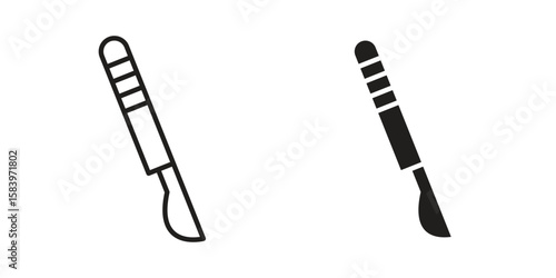 Scalpel icon set line art and glyph design. Eps10