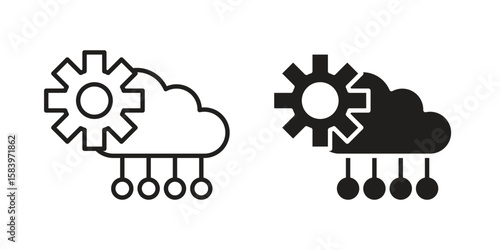 SaaS icon set line art and glyph design. Eps10