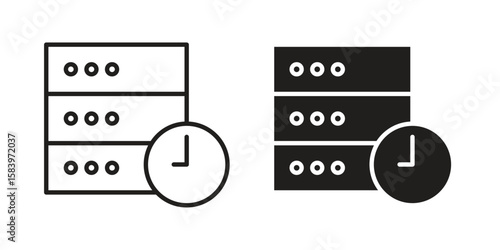 Real time data icon set line art and glyph design. Eps10