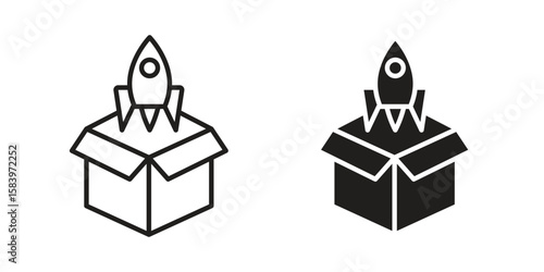 Product release icon set line art and glyph design. Eps10