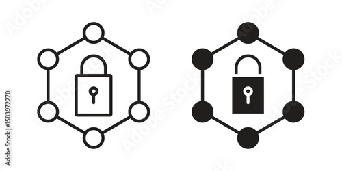 Private network icon set line art and glyph design. Eps10