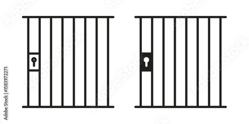 Prison icon set line art and glyph design. Eps10
