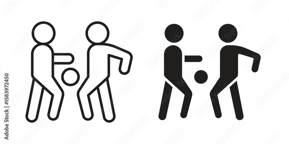 Obraz premium People playing Ball icon set line art and glyph design. Eps10