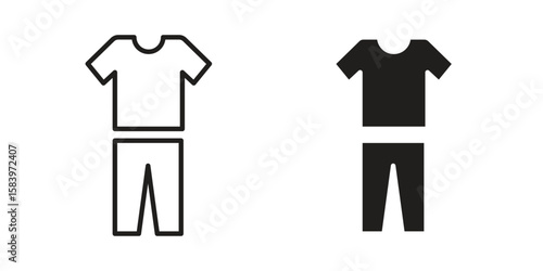 Pijama icon set line art and glyph design. Eps10