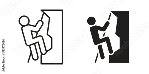 People Climbing icon set line art and glyph design. Eps10