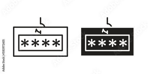 Password phishing icon set line art and glyph design. Eps10