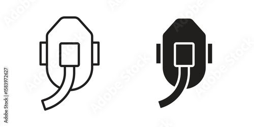Oxygen mask icon set line art and glyph design. Eps10