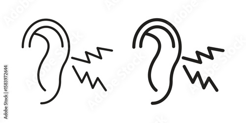 Otitis icon set line art and glyph design. Eps10