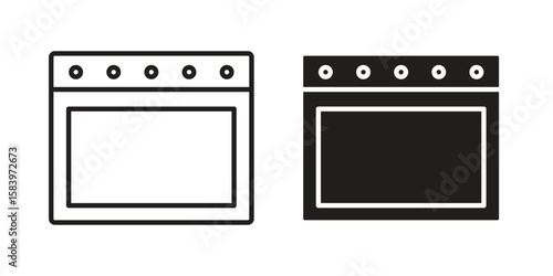 Oven icon set line art and glyph design. Eps10