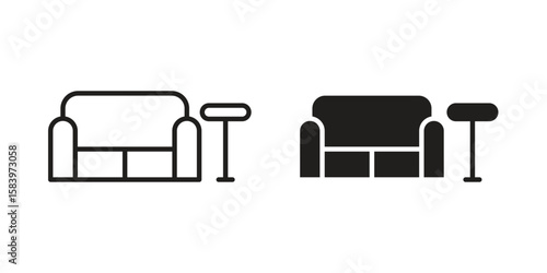 Lounge icon set line art and glyph design. Eps10