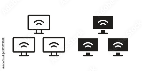 Local network icon set line art and glyph design. Eps10