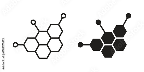 Hormones icon set line art and glyph design. Eps10