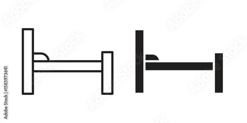 Hospital bed icon set line art and glyph design. Eps10
