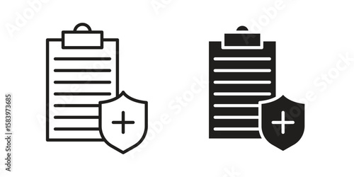 Health insurance icon set line art and glyph design. Eps10