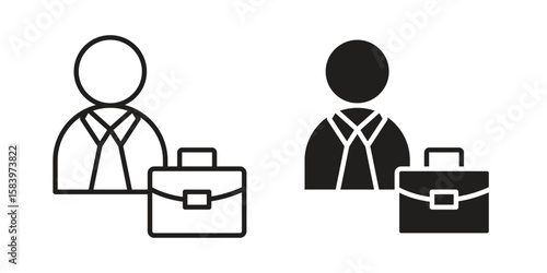 Going to work icon set line art and glyph design. Eps10