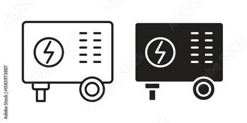Generator icon set line art and glyph design. Eps10