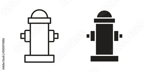 Fire hydrant icon set line art and glyph design. Eps10