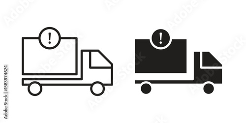 Delivery delay icon set line art and glyph design. Eps10