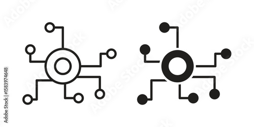 Decentralized icon set line art and glyph design. Eps10