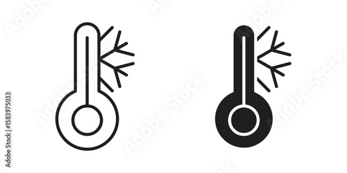 Cold icon set line art and glyph design. Eps10