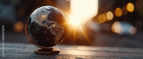 Wallpaper Mural The globe shining brightly as the sun sets in the background. Torontodigital.ca