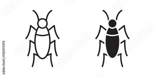 Cockroach icon set line art and glyph design. Eps10