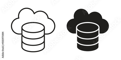 Cloud server icon set line art and glyph design. Eps10