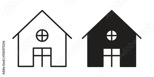 Chalet icon set line art and glyph design. Eps10