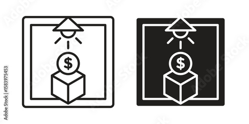 Business incubator icon set line art and glyph design. Eps10
