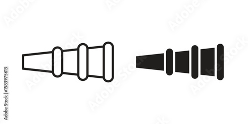 Boat Telescope icon set line art and glyph design. Eps10