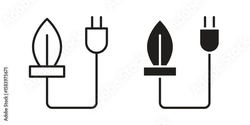Biomass energy icon set line art and glyph design. Eps10