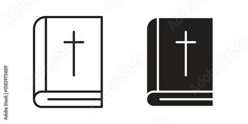 Bible icon set line art and glyph design. Eps10