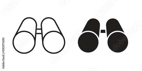 Binoculars icon set line art and glyph design. Eps10